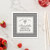 Black Harlequin Checkered Bridal Shower Servet (Insitu)