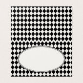 Black Harlequin Checkered Folded Place Cards Kaart (Buitenkant ongevouwen)