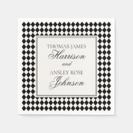 Black Harlequin Checkered Wedding Servet