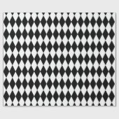 Black Harlequin Diamonds Kerstmis Cadeaupapier (Vlak)