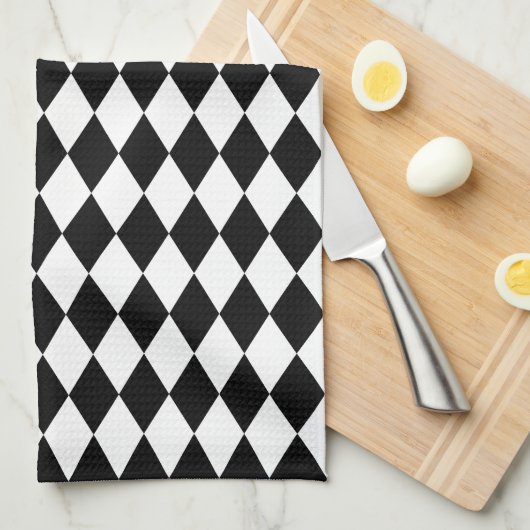 Black Harlequin Theedoek (Quarter Fold)