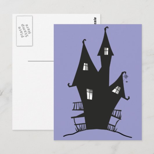 Black Haunted House Briefkaart (Voorkant / Achterkant)