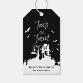 Black Haunted House Trick or treat Halloween Cadeaulabel (Voorkant)