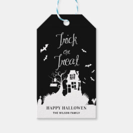 Black Haunted House Trick or treat Halloween Cadeaulabel