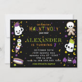 Black Haunting Halloween Verjaardag Kaart (Voorkant)