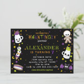 Black Haunting Halloween Verjaardag Kaart (Staand voorkant)