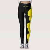 Black Hawaii State Flower Yellow Hibiscus Leggings (Voorkant)