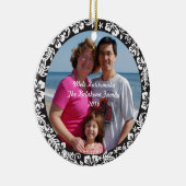 Black Hawaiian Hibiscus Kerstfotoornament Keramisch Ornament (Rechts)