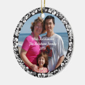 Black Hawaiian Hibiscus Kerstfotoornament Keramisch Ornament (Links)