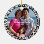 Black Hawaiian Hibiscus Kerstfotoornament Keramisch Ornament (Achterkant)