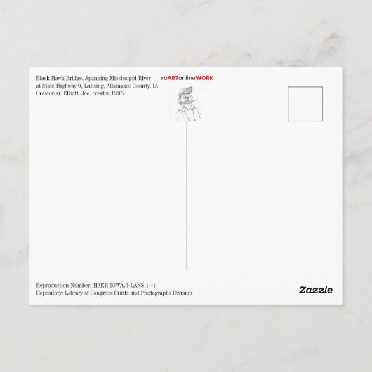 Black Hawk Bridge Briefkaart (Achterkant)