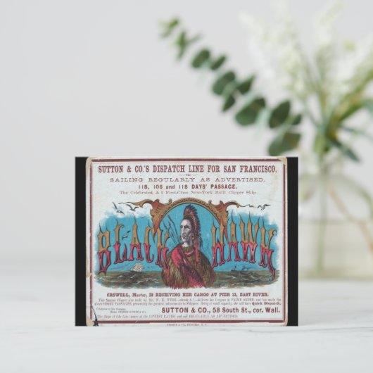 Black Hawk Clipper Zeilen Briefkaart (Staand voorkant)