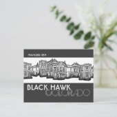 Black Hawk Colorado briefkaart van oude stadsgebou (Staand voorkant)