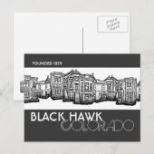 Black Hawk Colorado briefkaart van oude stadsgebou (Voorkant / Achterkant)