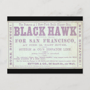 Black Hawk klipper zeilen 1900 Briefkaart