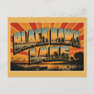 Black Hawk Lake Iowa Gletsjermeer Prairie Kunst Briefkaart