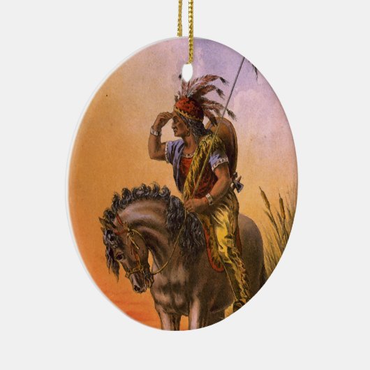 Black Hawk Native American Indian Keramisch Ornament (Rechts)