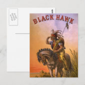Black Hawk Native Indiaanse Briefkaart (Voorkant / Achterkant)