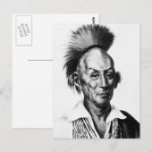 Black Hawk ~ Sac Sauk Indian Chief Briefkaart (Voorkant / Achterkant)