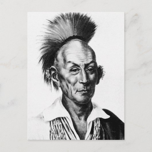 Black Hawk ~ Sac Sauk Indian Chief Briefkaart (Voorkant)