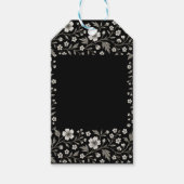 Black Hawthorn Floral Boundary Design Cadeaulabel (Voorkant)