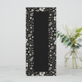 Black Hawthorn Floral Boundary Design Menu (Staand voorkant)