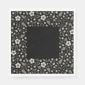 Black Hawthorn Floral Boundary Design Servet (Voorkant)