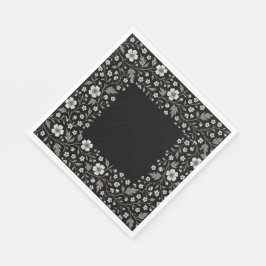 Black Hawthorn Floral Boundary Design Servet