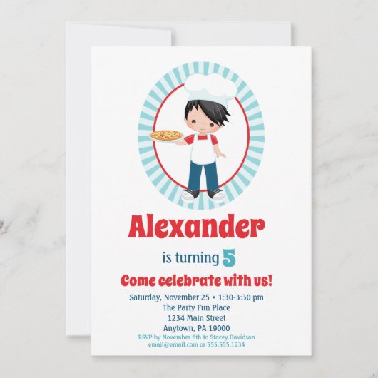 Black Hazard Pizza Party Birthday Kaart (Voorkant)