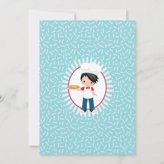 Black Hazard Pizza Party Birthday Kaart (Achterkant)