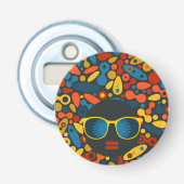 Black Head Woman #1 Button Flesopener (Voorkant)