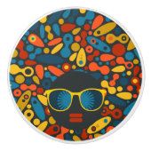 Black Head Woman #1 Keramische Knop (Voorkant)