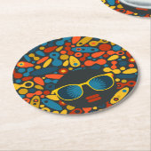 Black Head Woman #1 Ronde Kartonnen Onderzetter (Gebogen)