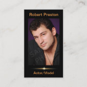 Black Headshot Business Card-sjabloon Visitekaartje (Voorkant)