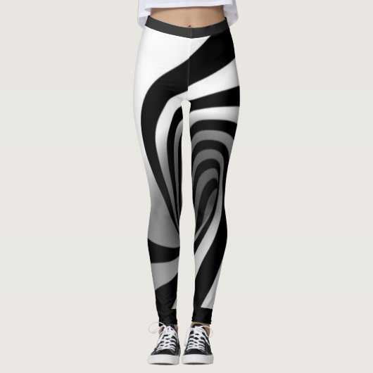 Black Heart Back Swirls Leggings (Voorkant)