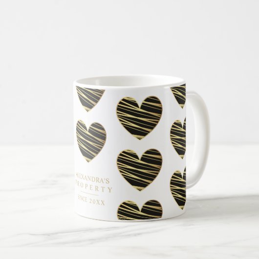 Black Heart Best Friends All Occasion Gift Koffiemok (Voorkant rechts)