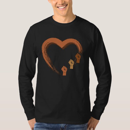 Black Heart Black History Month African American P T-shirt (Voorkant)