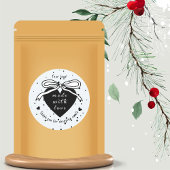 Black heart & Bow Bedankt voor het winkelen Ronde Sticker