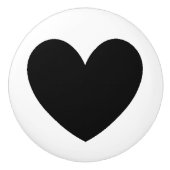 Black Heart Ceramic Knob. Keramische Knop (Voorkant)