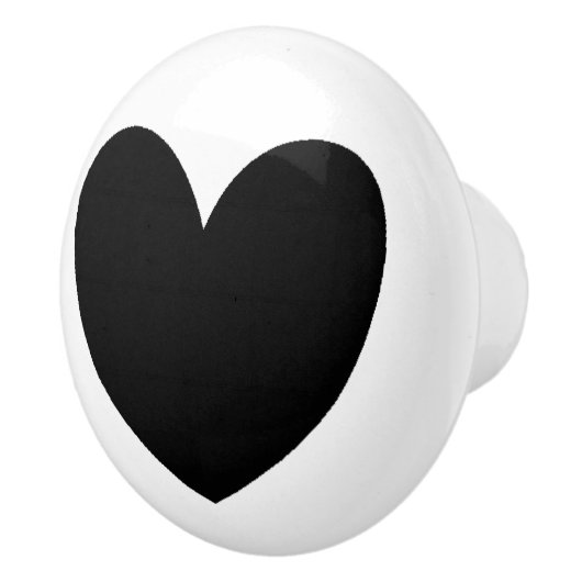 Black Heart Ceramic Knob. Keramische Knop (Rechts)