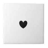 Black Heart Ceramic Tile Tegeltje (Voorkant)