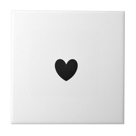 Black Heart Ceramic Tile Tegeltje (Voorkant)