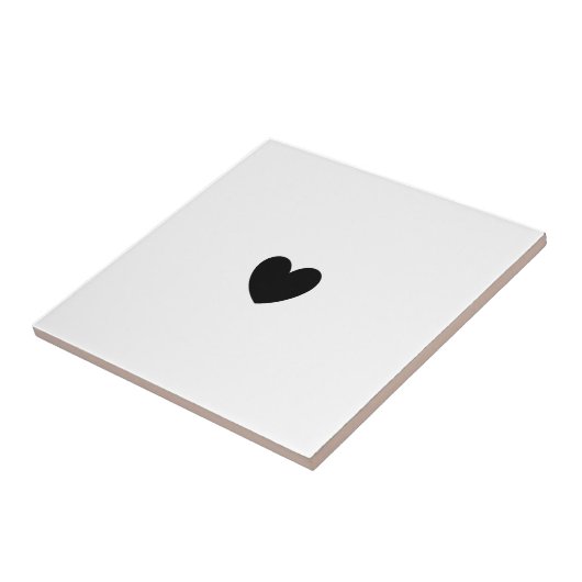 Black Heart Ceramic Tile Tegeltje (Zijkant)