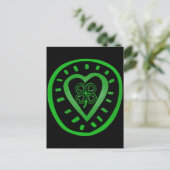 Black Heart Clover St Patrick's Day Briefkaart (Staand voorkant)