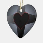 Black Heart Cross Keramisch Ornament (Links)