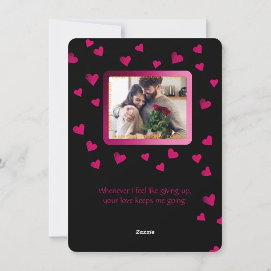 Black Heart Elegant Simple Photo Valentijn Kaart (Achterkant)