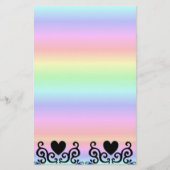 Black Heart en Lily op Rainbow Briefpapier (Voorkant)