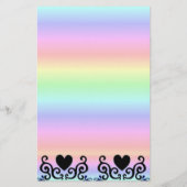 Black Heart en Lily op Rainbow Briefpapier (Achterkant)