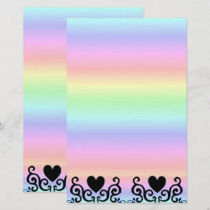 Black Heart en Lily op Rainbow Briefpapier