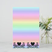 Black Heart en Lily op Rainbow Briefpapier (Staand voorkant)